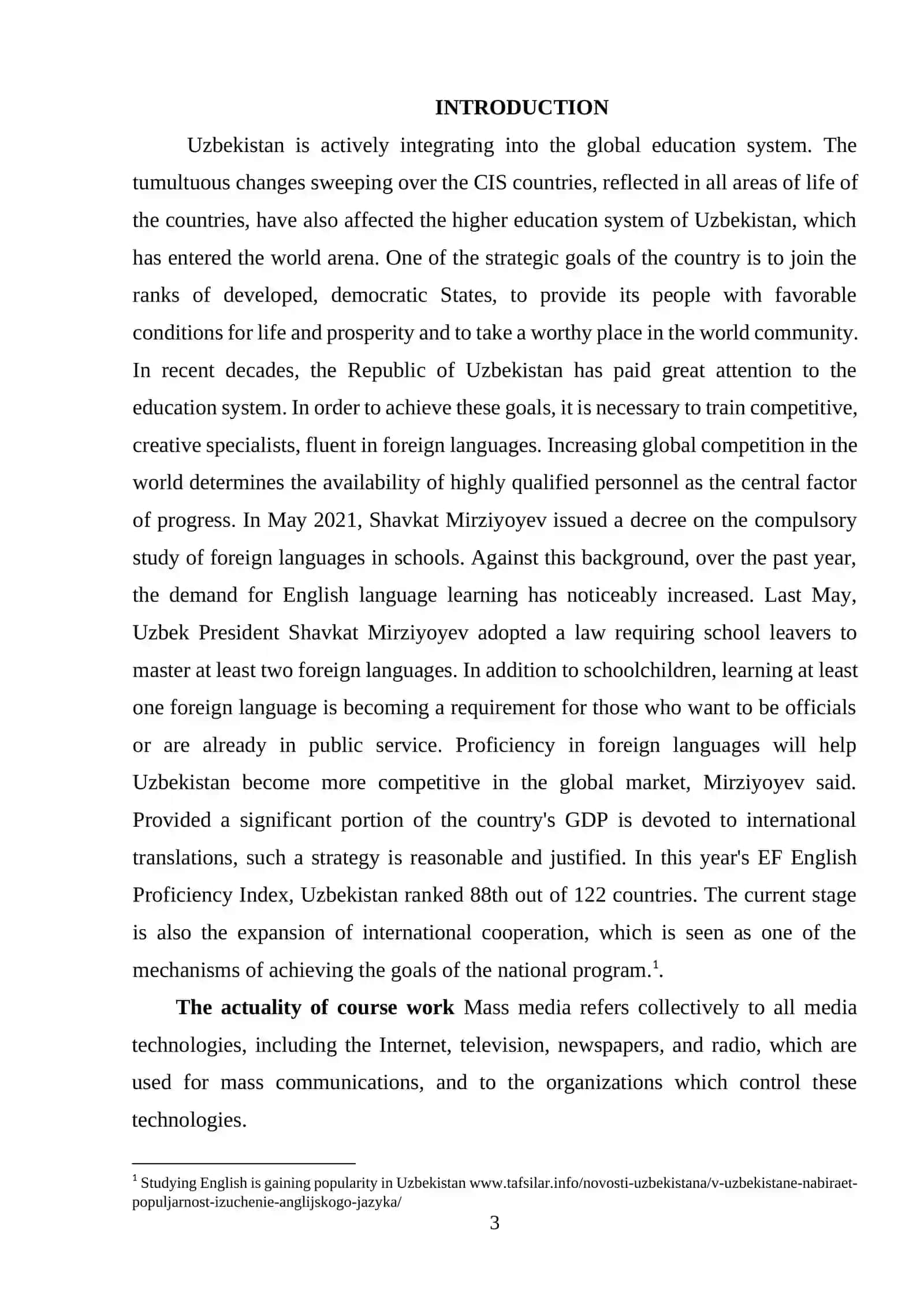 MASS MEDIA EFFECT ON TEACHING ENLISH FOR ACADEMIC PURPOSES 3