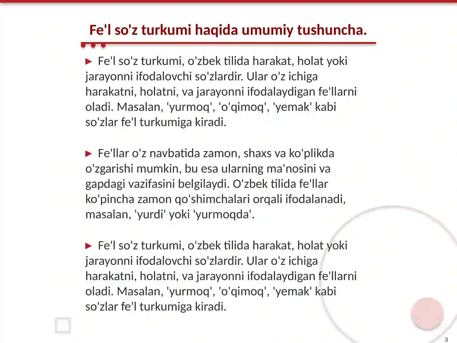 Fe'l so'z turkumi 3