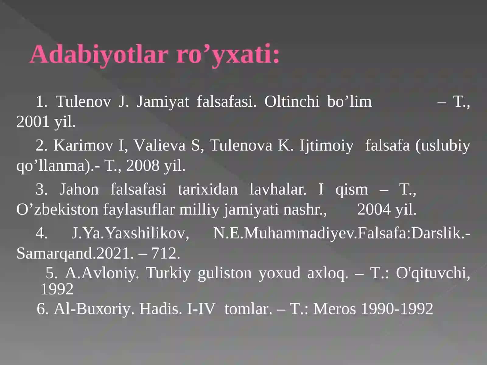 JAMIYAT VA INSON FALSAFASI 3
