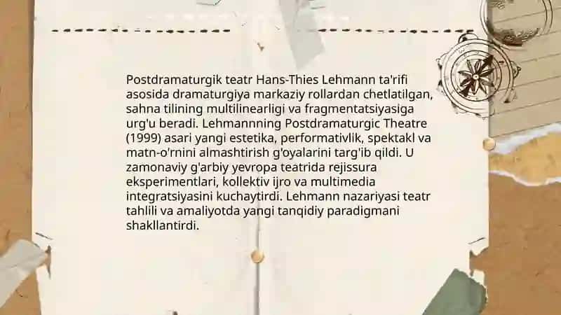 XX asr oxiri XXI asr boshlarida g'arbiy yevropa teatri 3