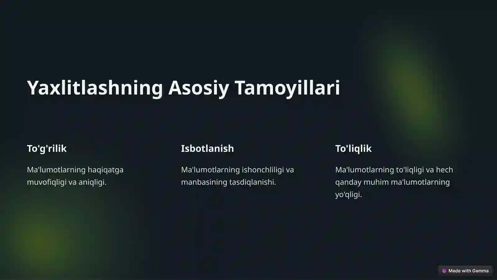 Ma'lumotlar Yaxlitligini Ta'minlash 3