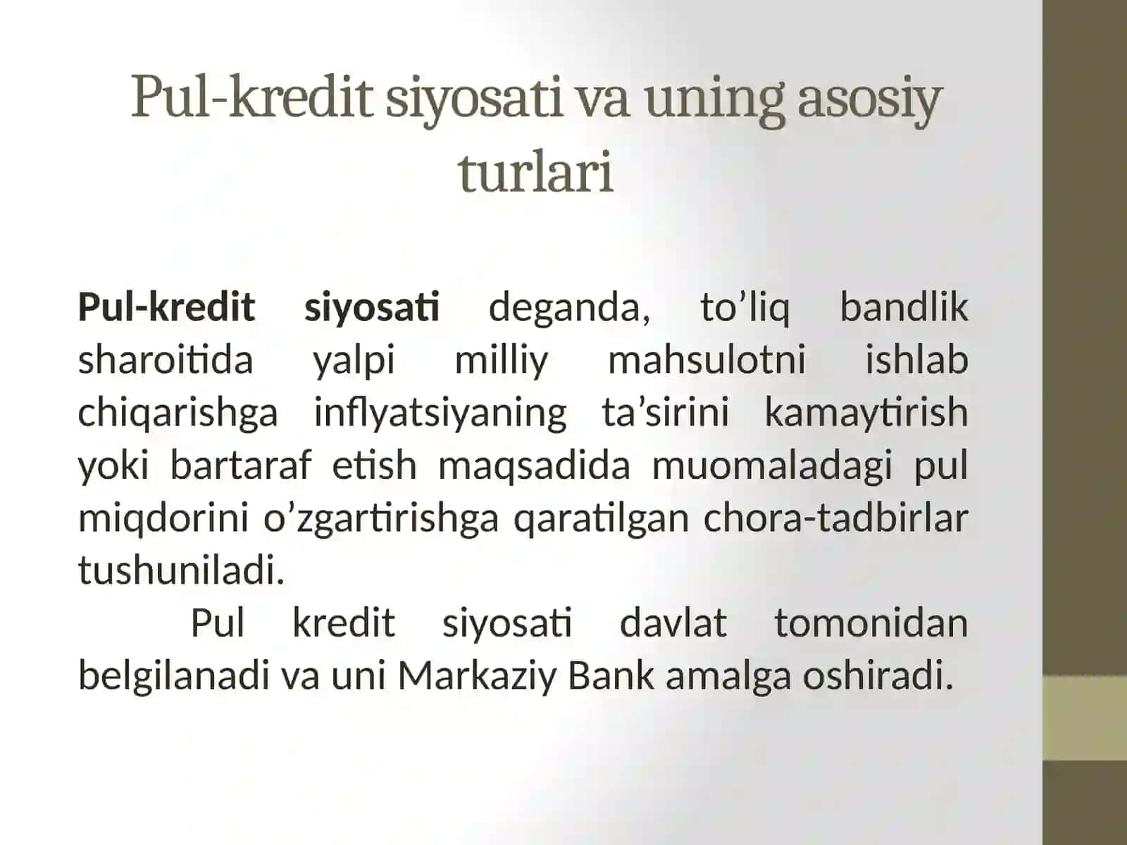 PUL-KREDIT SEKTORINING IQTISODIY TAHLILI 3