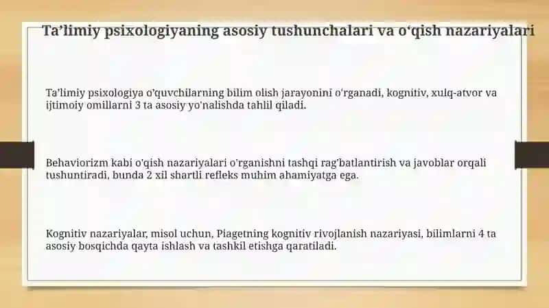 Ta'lim pisixalogiyasi 3