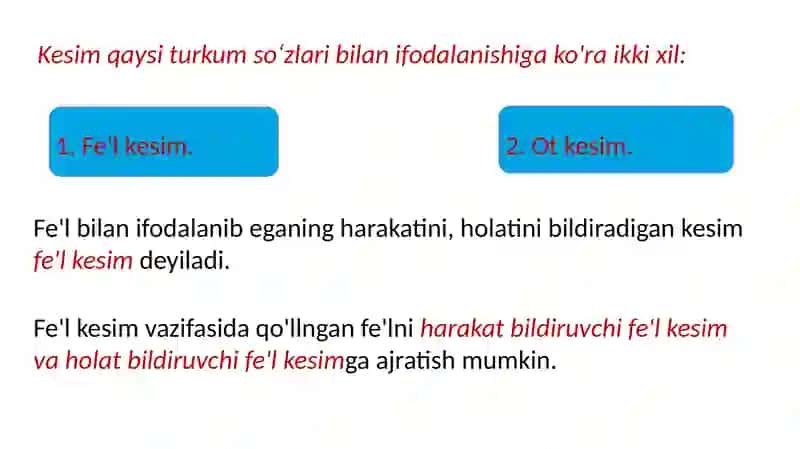 Kesimning ifodalanishi 3