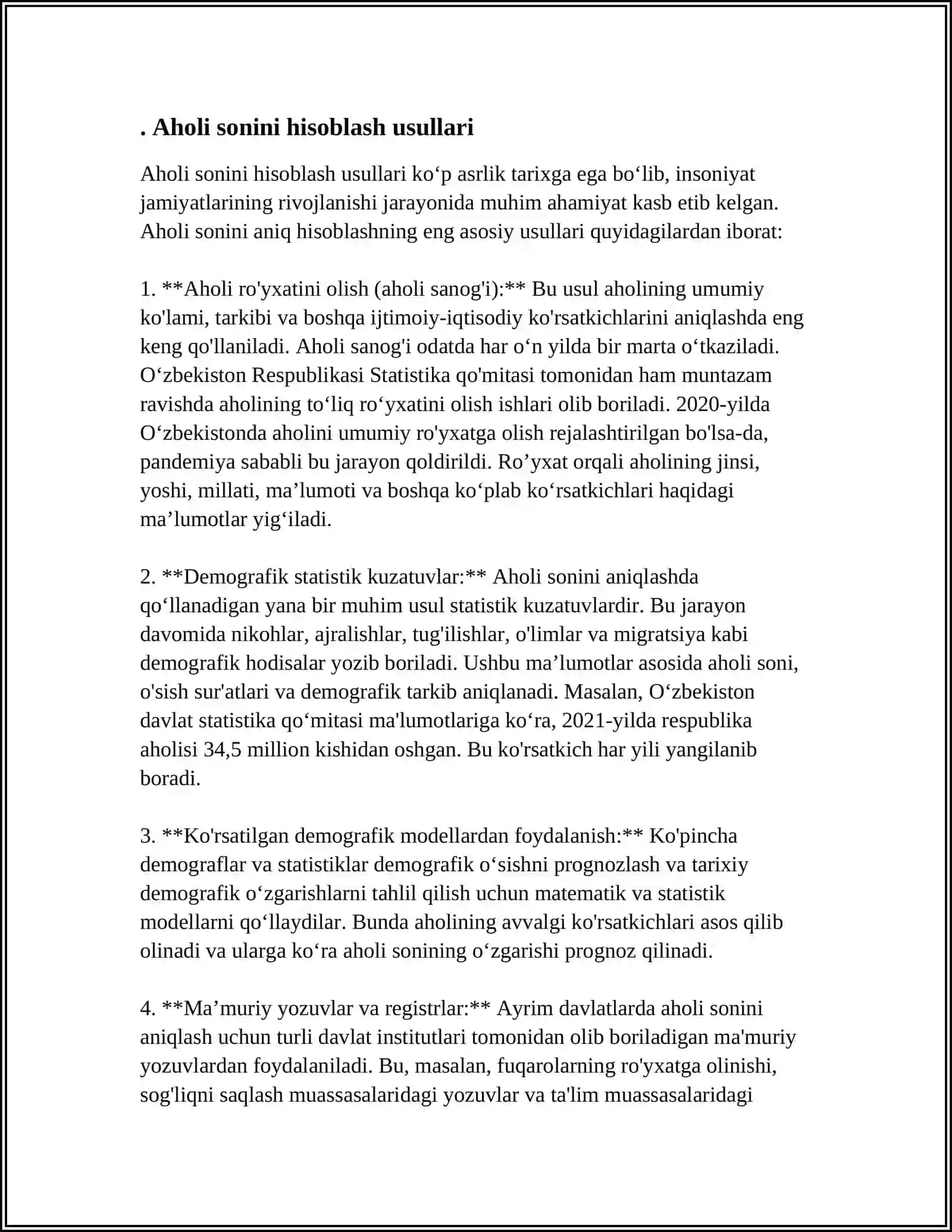 POPULATSION STATISTIK METOD 3