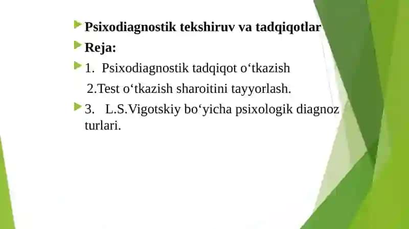 Psixologik  diagnostika va ularning imkoniyatlari 3