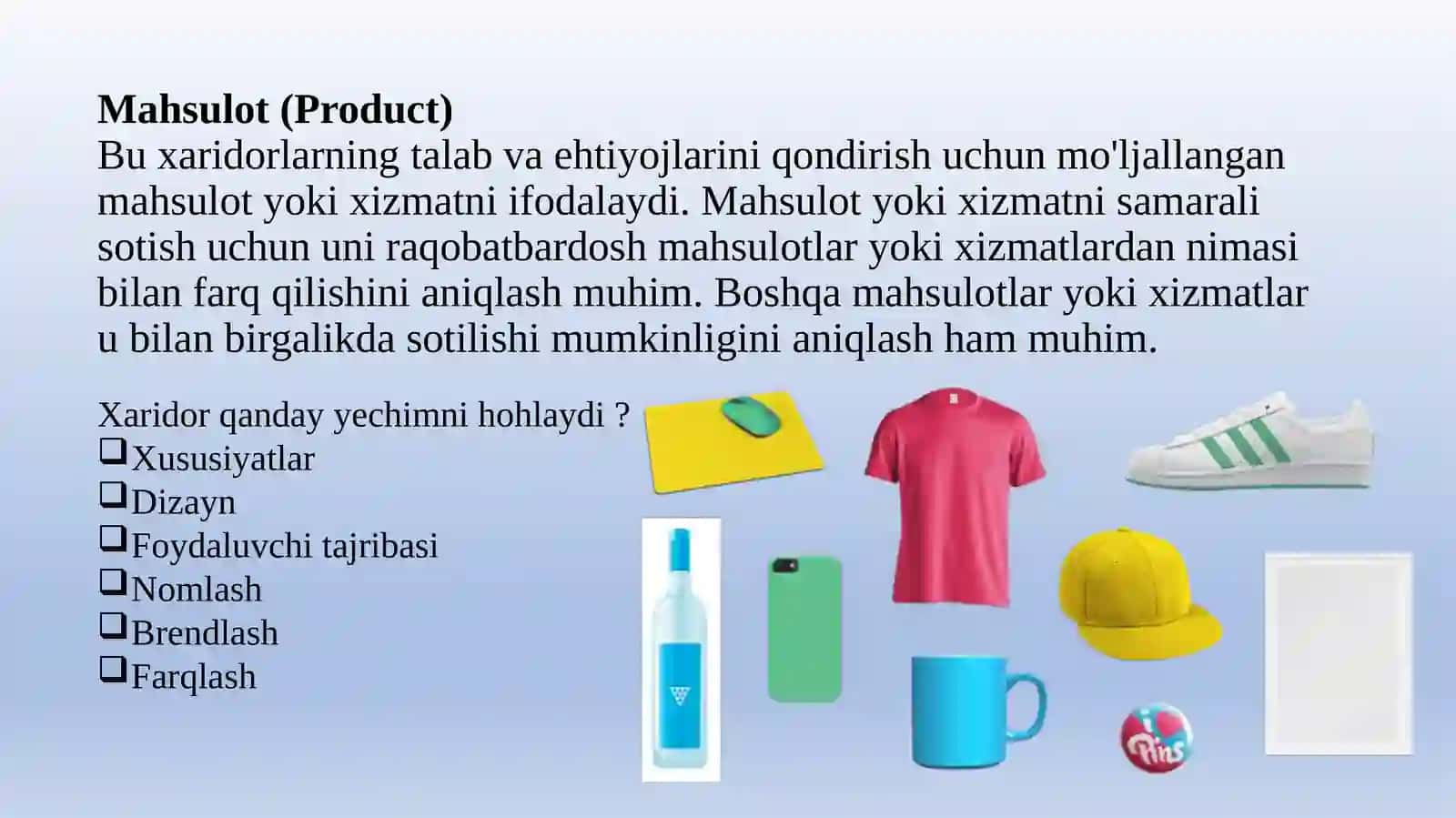 Tovar Siyosati va Marketing Miksi 3