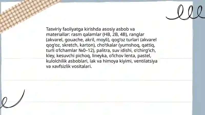 Tasviriy faoliyat, mashgʻulot turlari 3