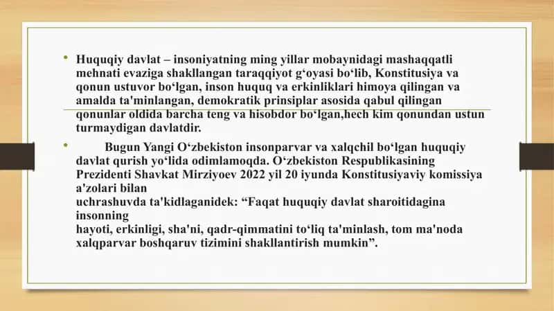 O‘zbekiston suveren, demokratik, huquqiy, ijtimoiy va dunyoviy davlat 3
