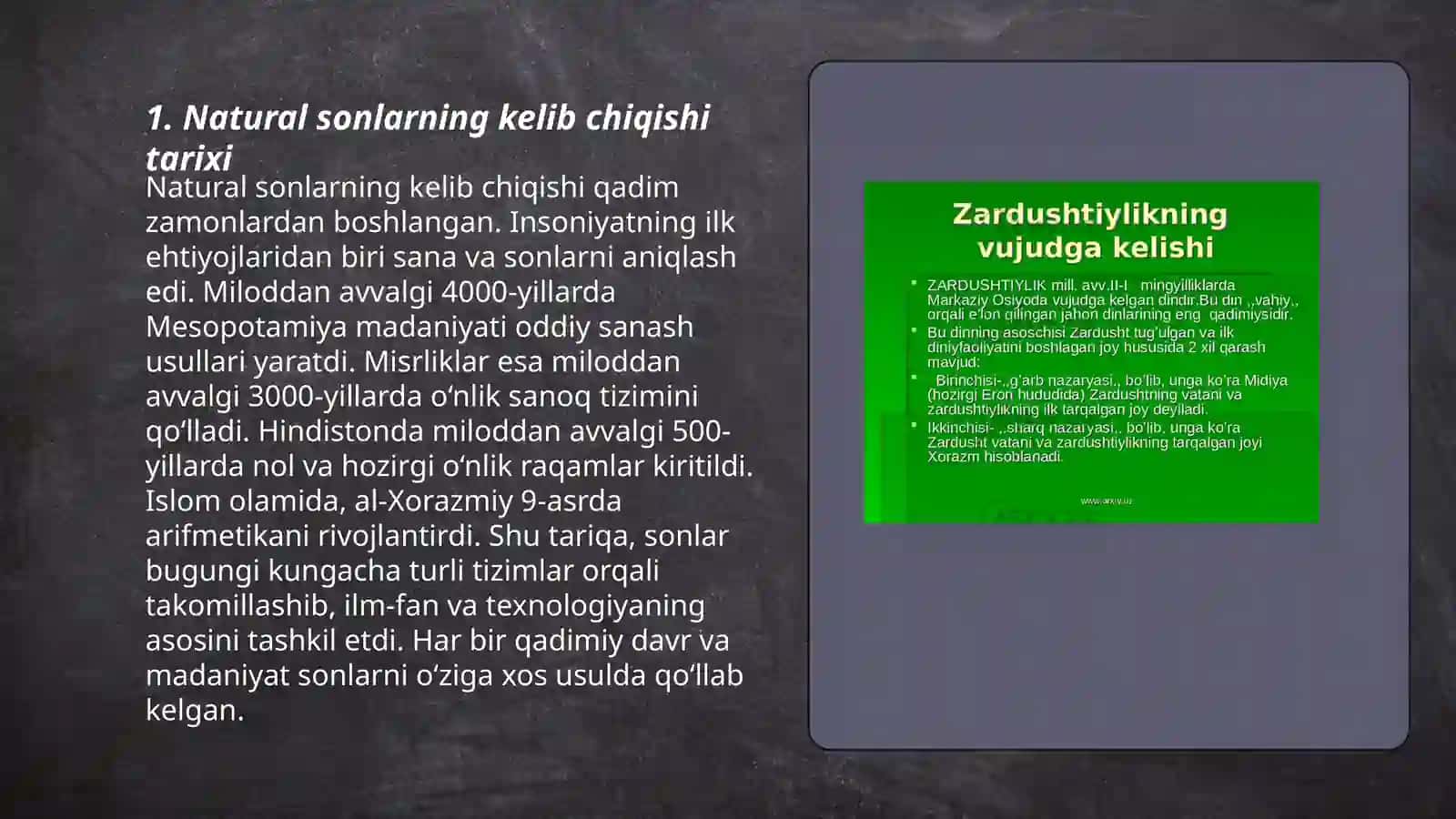 Natural son va nol tushunchasining vujudga kelishi tarixi 3