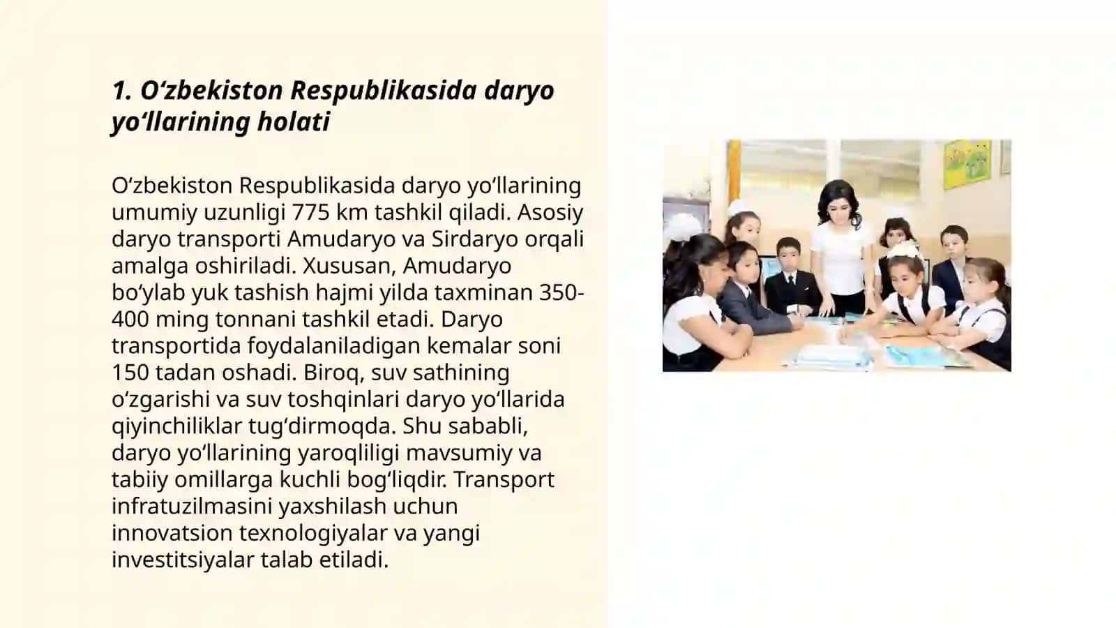 Oʻzbekiston Respublikasi daryo yo'llari va ularga qo'yiladigan talablar 3
