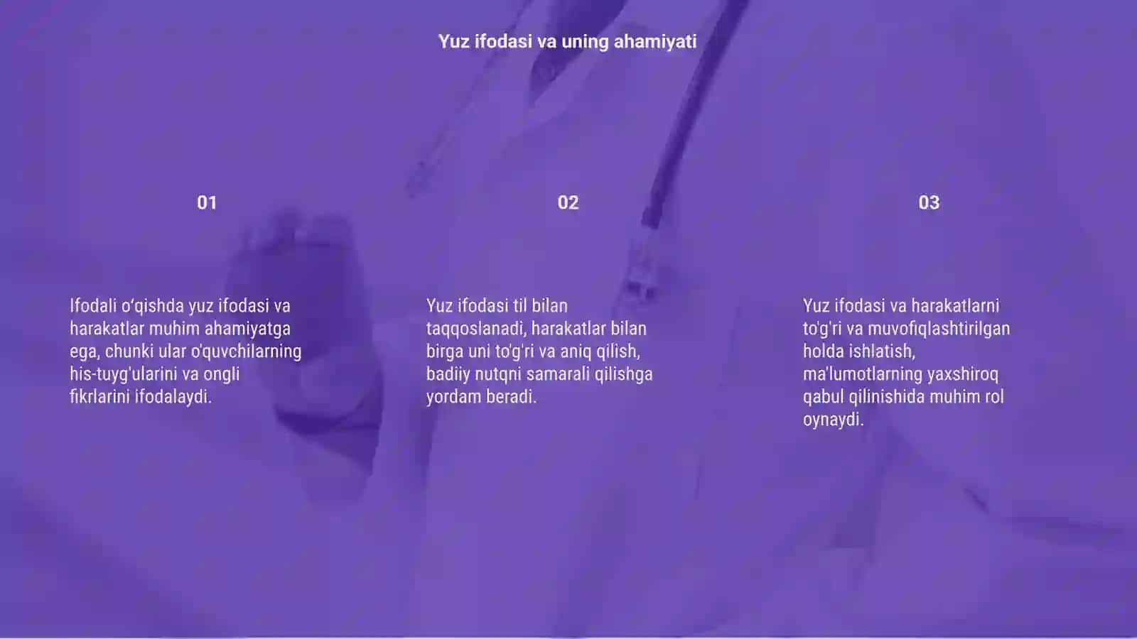 Ifodali oʻqishda yuz ifodasi va harakat 3
