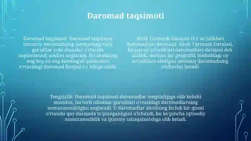 Aholi Turmush Darajasi 3