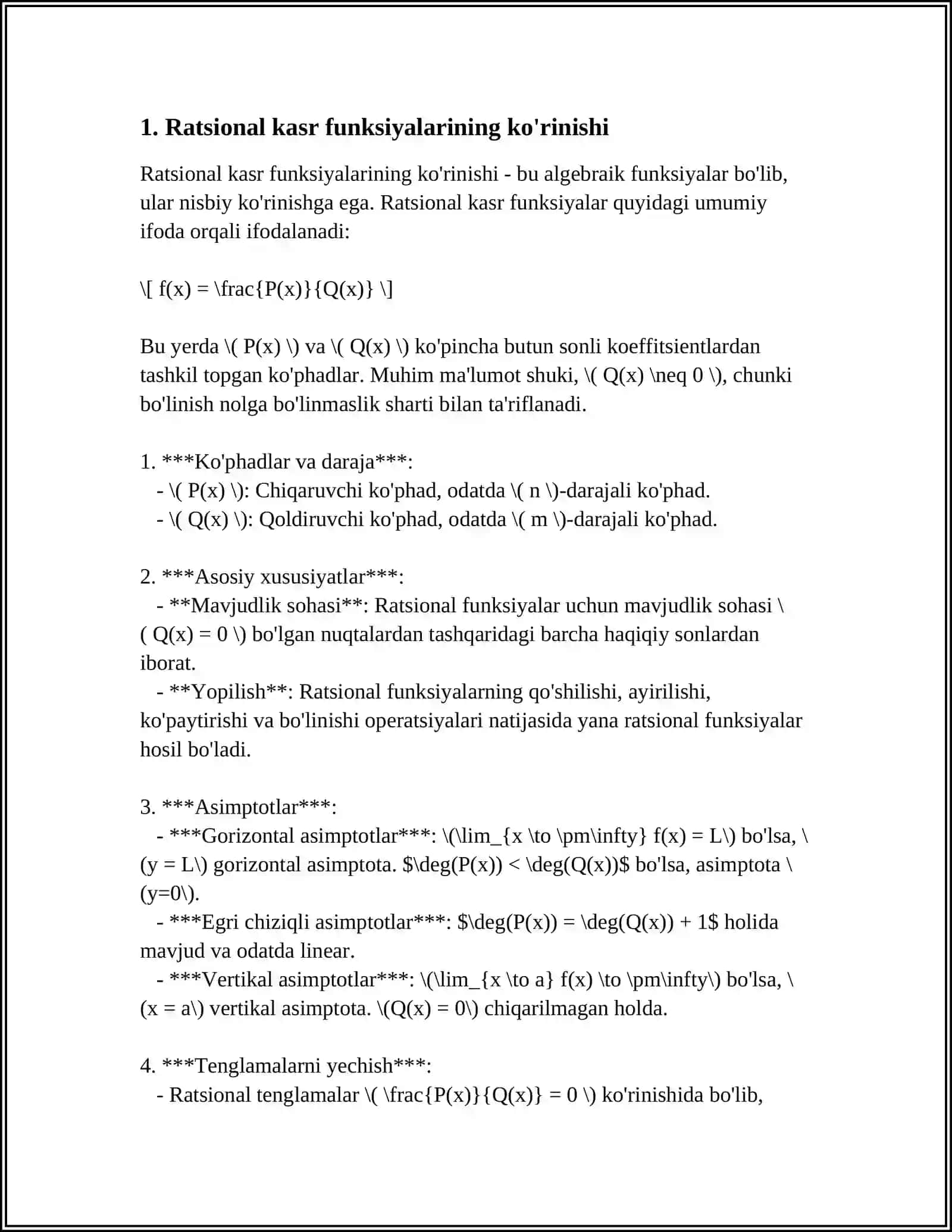 RATSIONAL KASR FUNKSIYA INTEGRALI 3