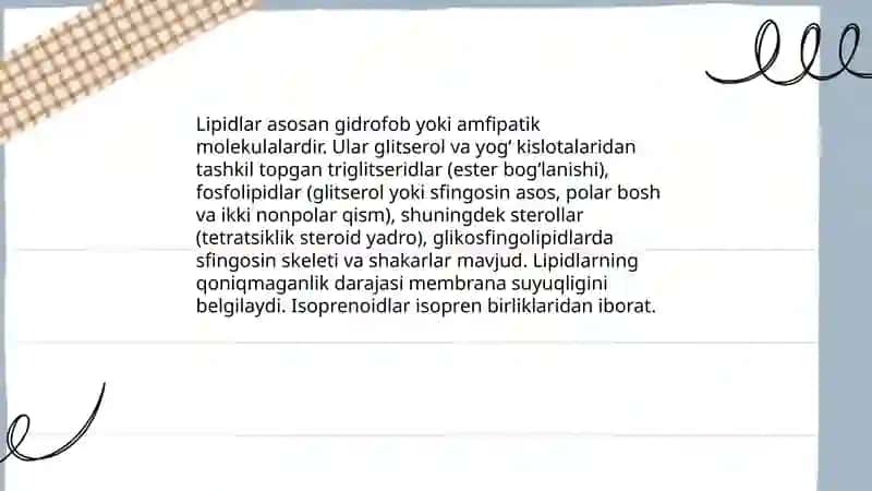 Lipidlarning tuzulishi 3