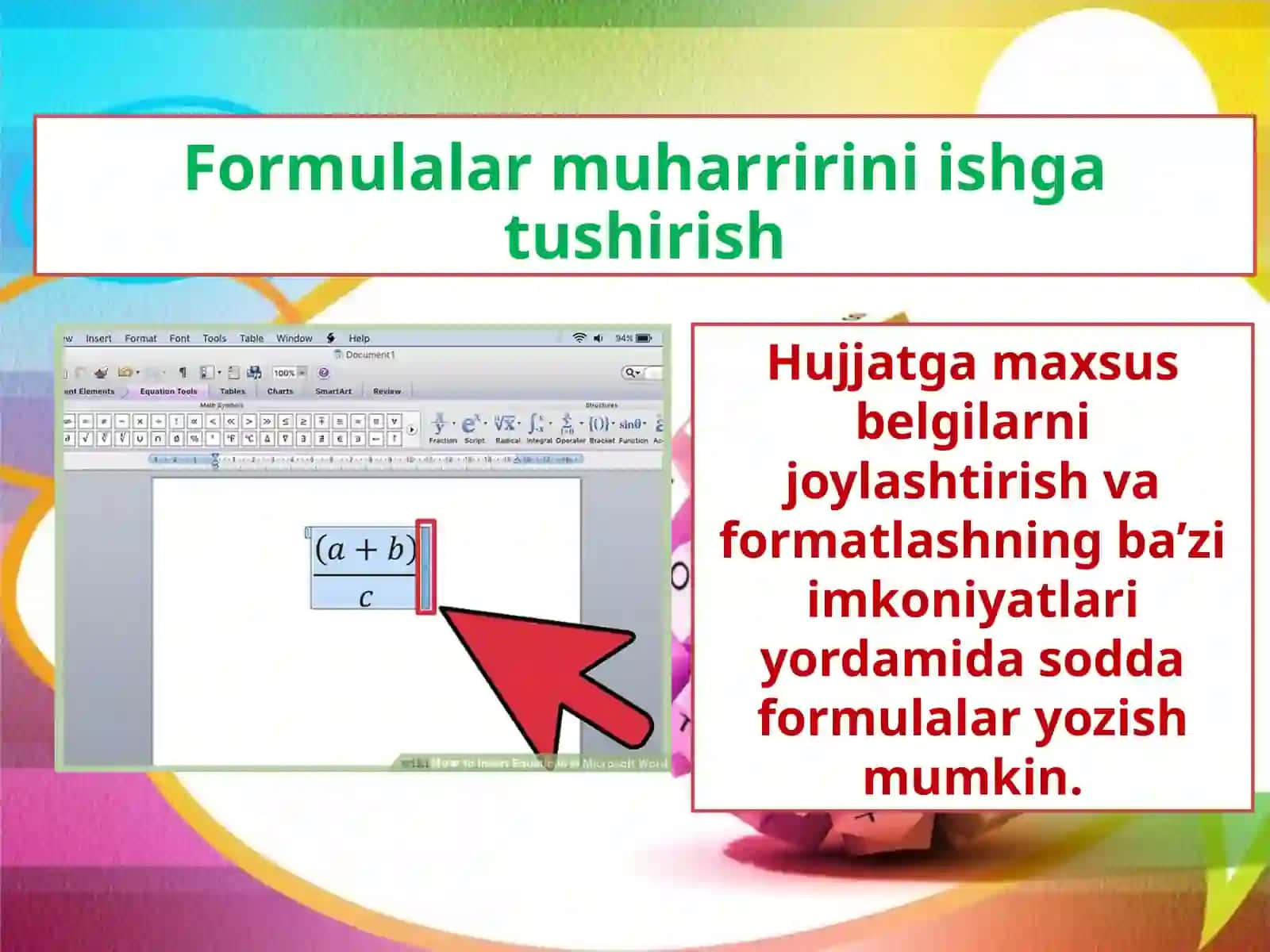 6-sinf Informatika Wordda formulalar yozish 3