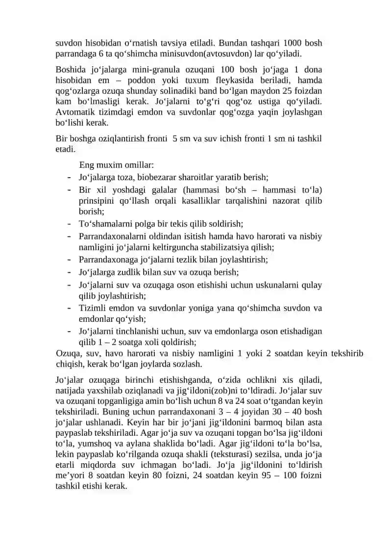 Go’sht yo’nalishidagi jo’jalarni o’stirish va parvarishlash xususiyatlari 3