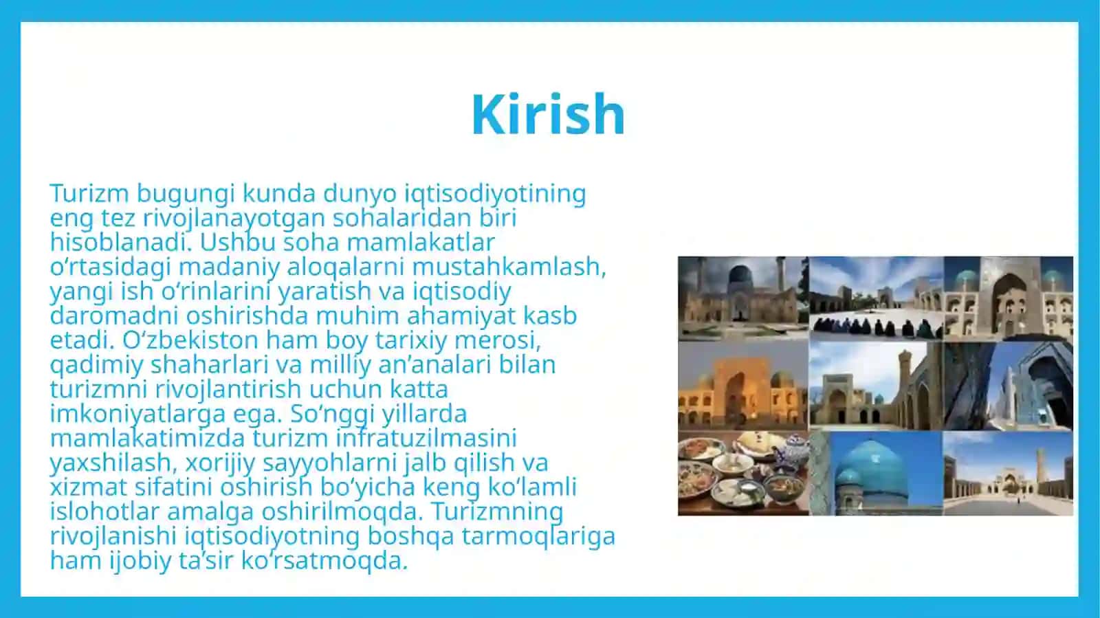 Turizmni sohasining rivajlanishi va iqtisodiy ahamivati 3