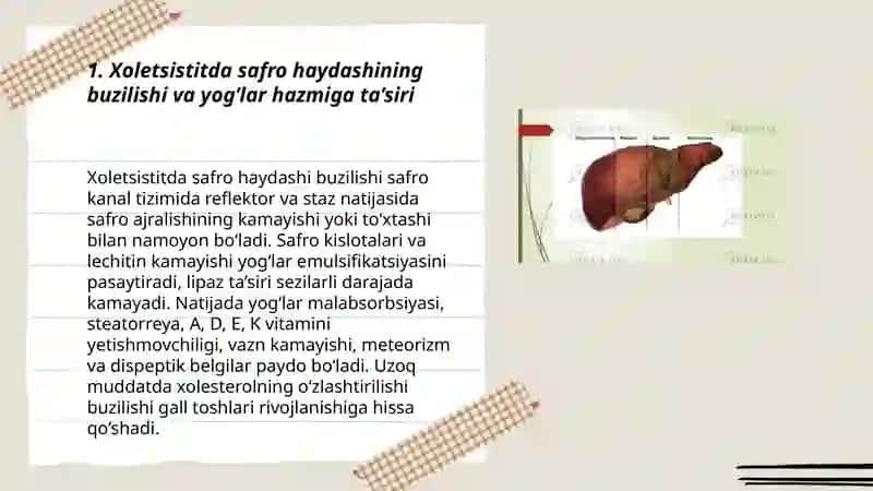 Xoletsistitlarda yog’lar hazmlanishini buzulishi 3