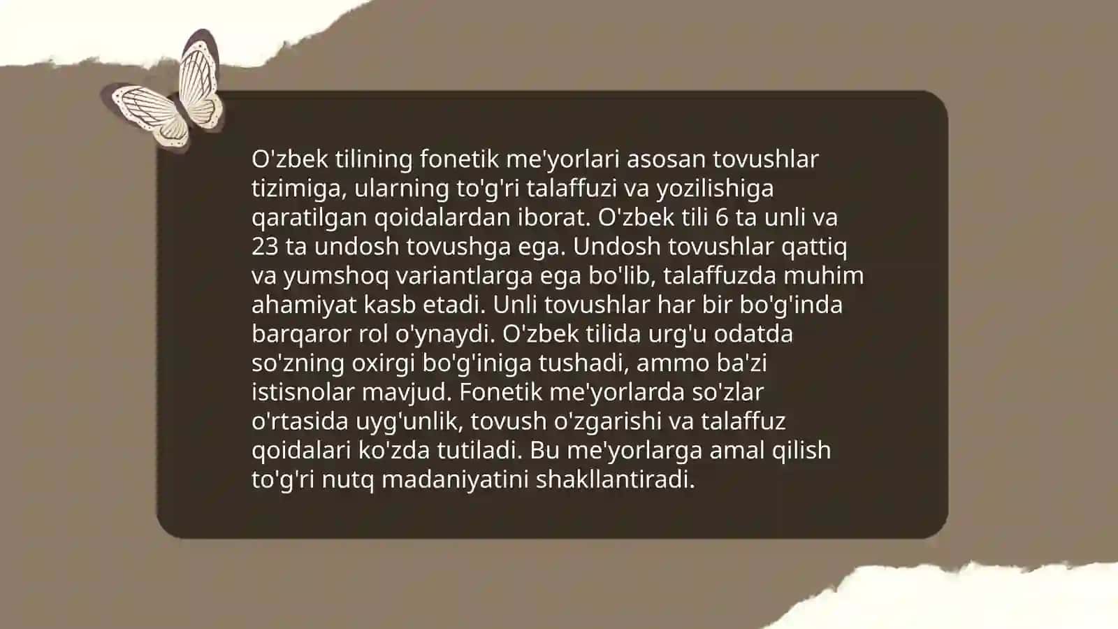 O'zbek tilining fonetik me'yorlari 3