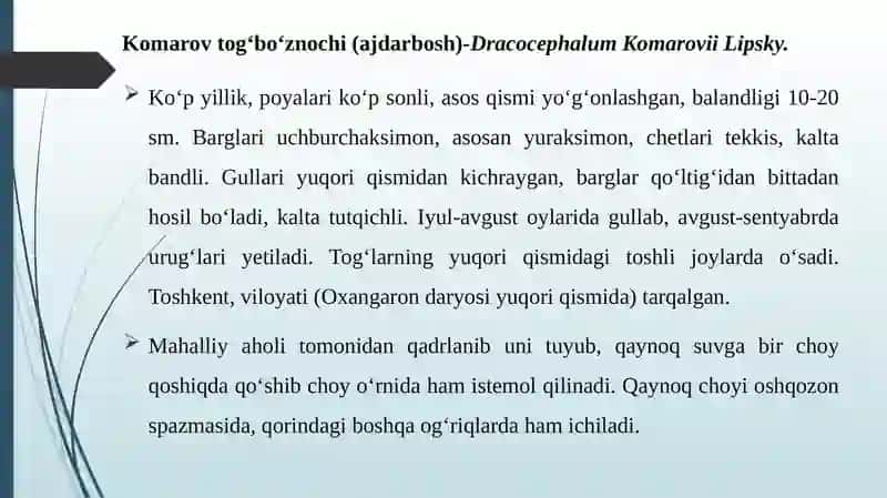 Yalpizdoshlar oilasining dorivor vakillari 3