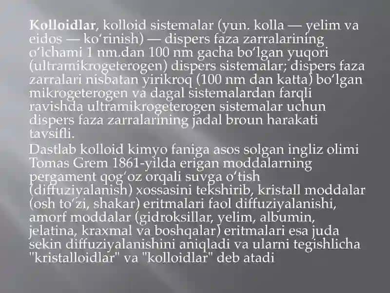 Kolloid sistemalar va Dializyo'li 3