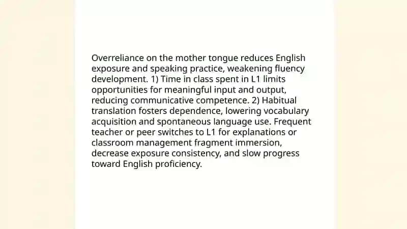 Some difficulties of using the mother tongue in the English class 3