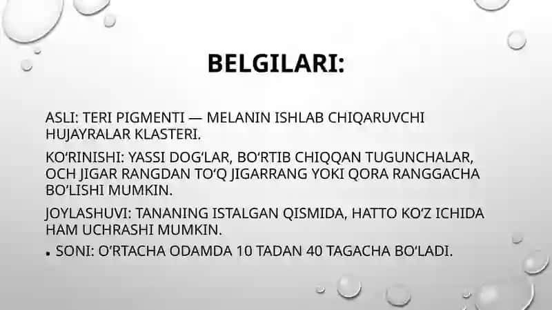 Nevuslar. Ksantelazmalar. Lipomalar. Gidromalar 3