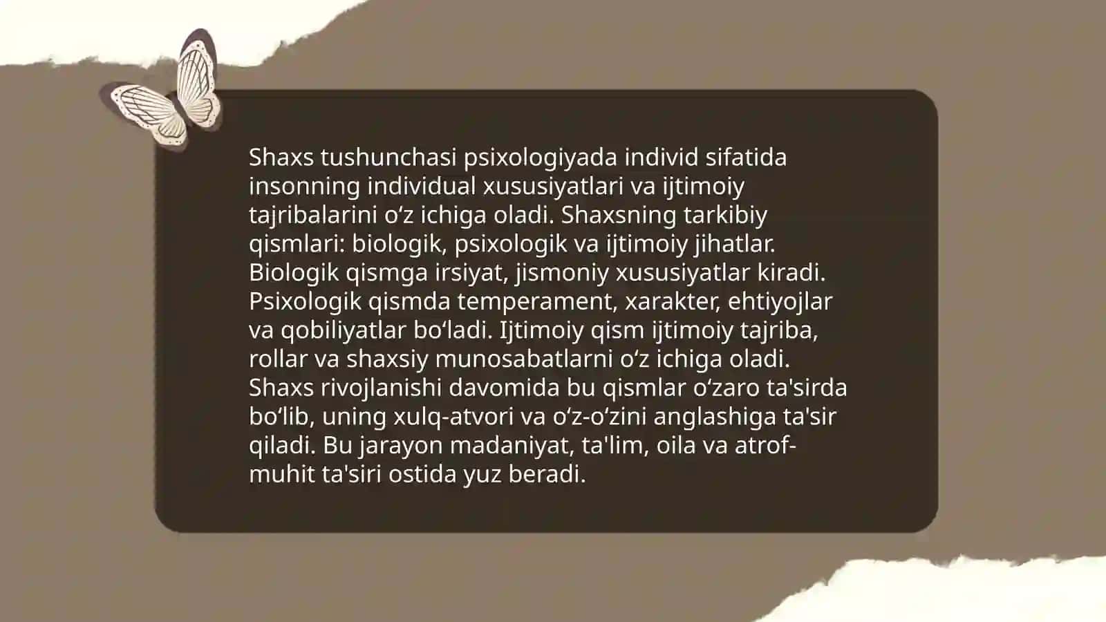 Shaxsning shakllanishi va ijtimoiylashuvi 3