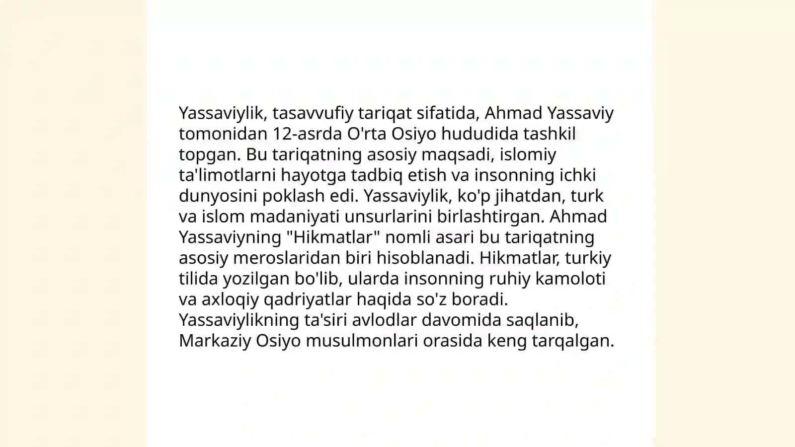 Yassaviylik va uning nazariy asoslari (“ Farqnoma” asosida) 3