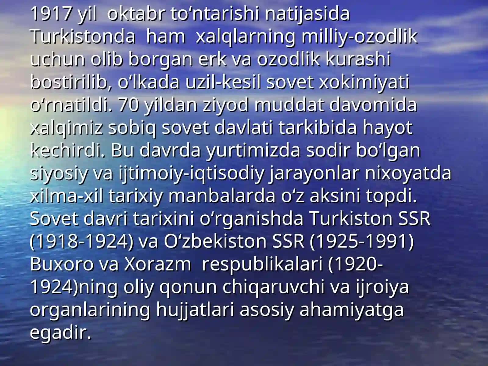 O‘zbekistonning XX asrdagi tarixiga oid manbalar 3