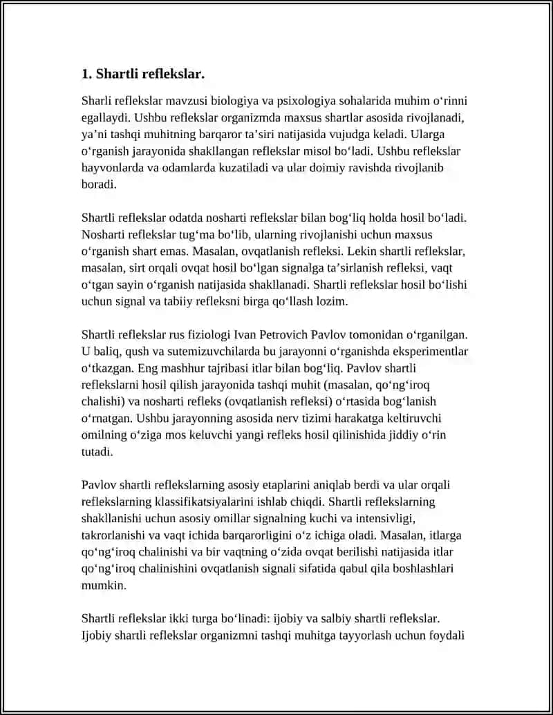 SHARTLI VA SHARTSIZ REFLEKSLAR 3