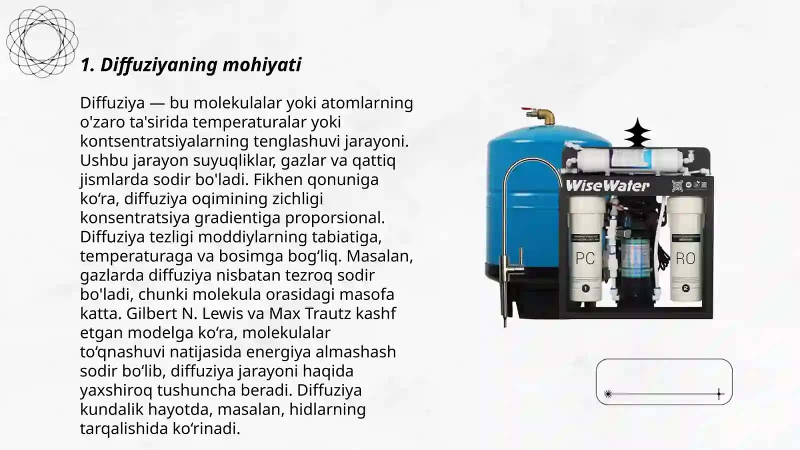 Diffuziya va osmos. De-Friz qonuni. Osmotik bosim qonunlari 3