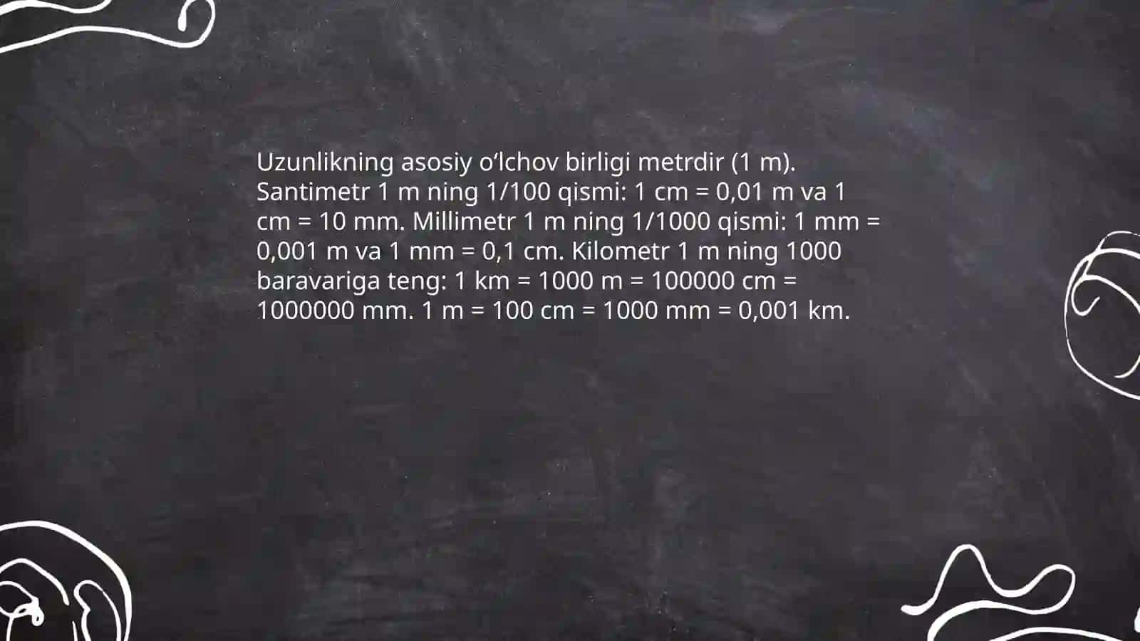 Uzunlik va yuza o'lchov birliklari 3