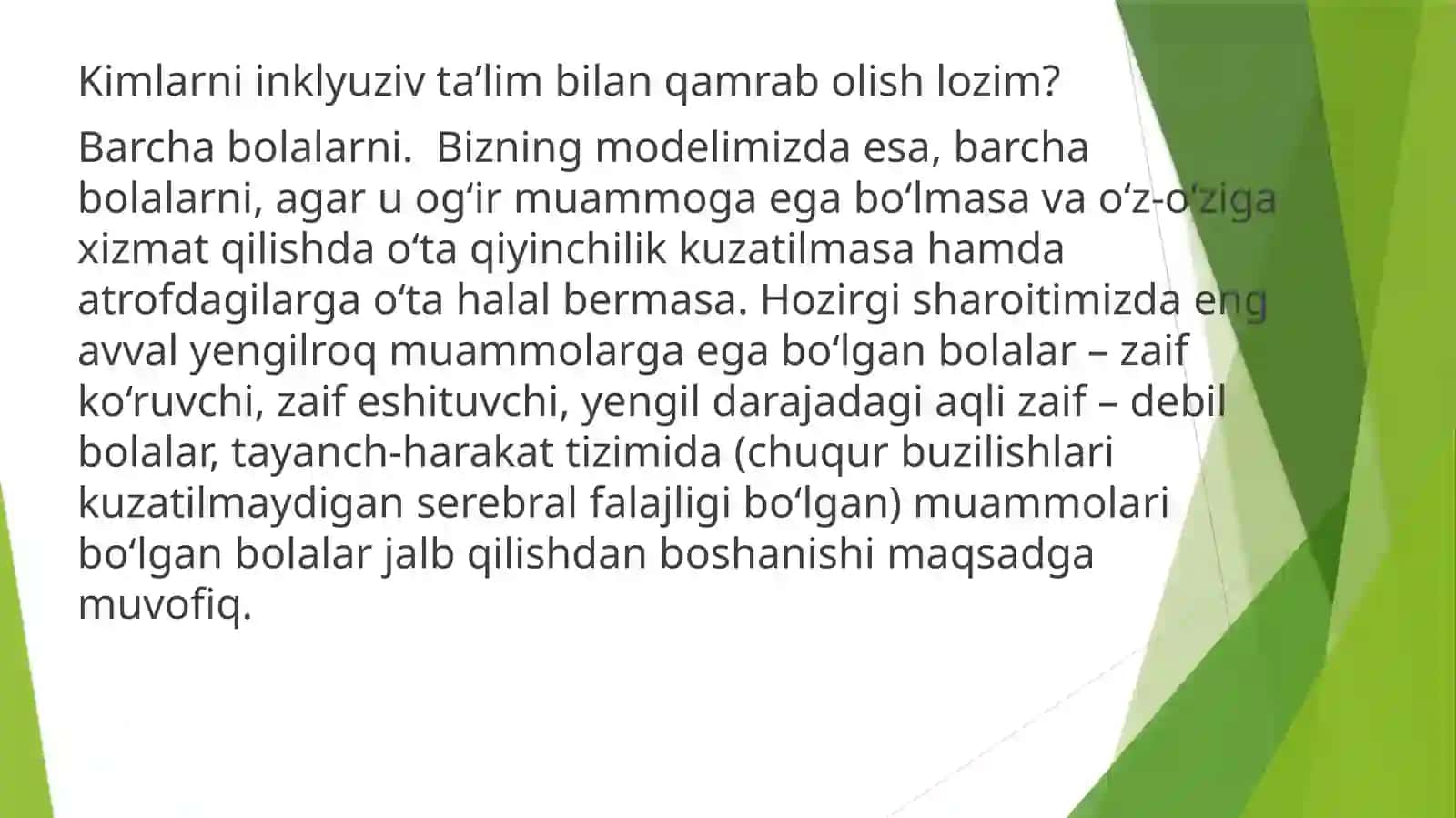 Inklyuziv ta’lim. Gospital pedagogika 3