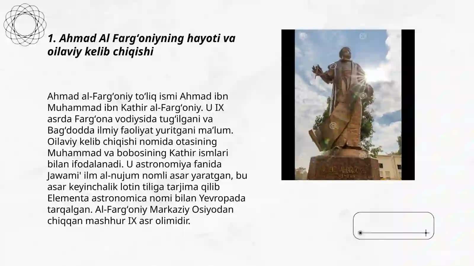 Ahmad Al Fargʻoniy haqida 3