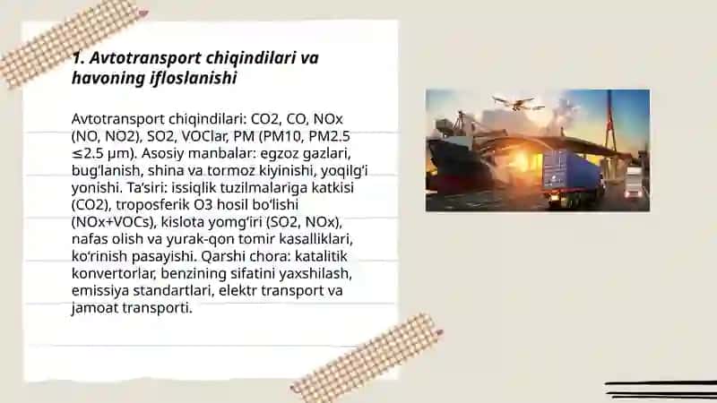 Avtotransport va atmosfera havosi 3