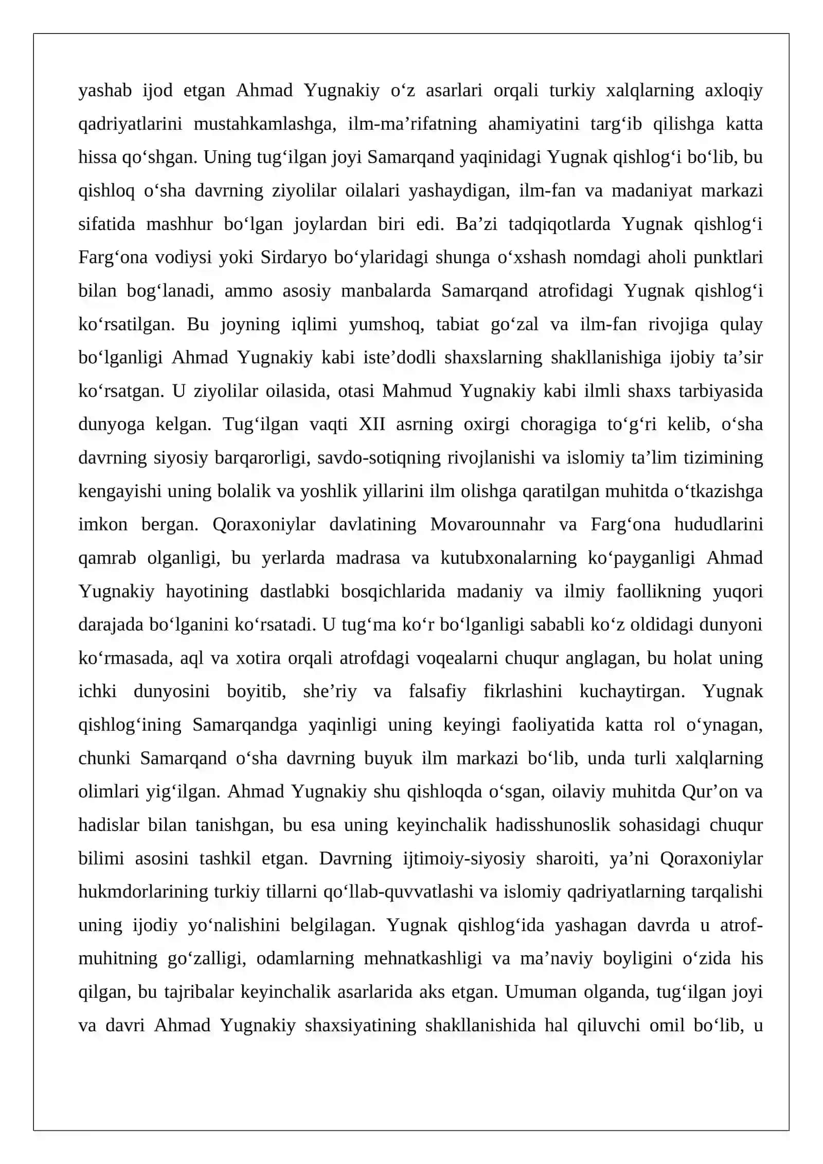 Ahmad Yugnakiy (XII–XIII asr) ilmiy merosi 3