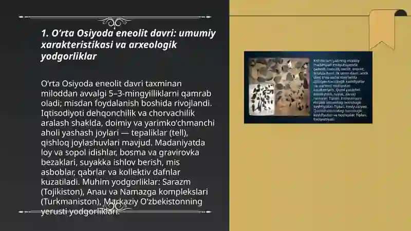 Oʻrta Osiyoning eneolit davri arxeologik yodgorliklari 3