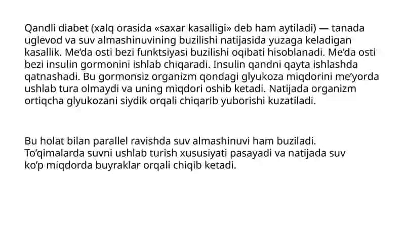 Insulin. Qandli diabet 3