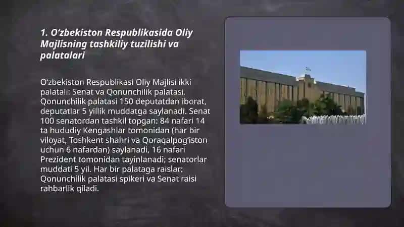 Oliy Majlisning tashkiliy tuzilishi va palatalari 3