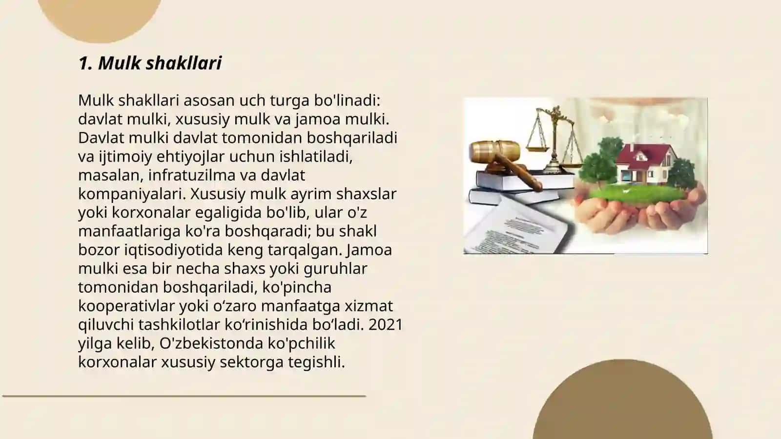 Mulk va mulkchilik munosabatlari 3