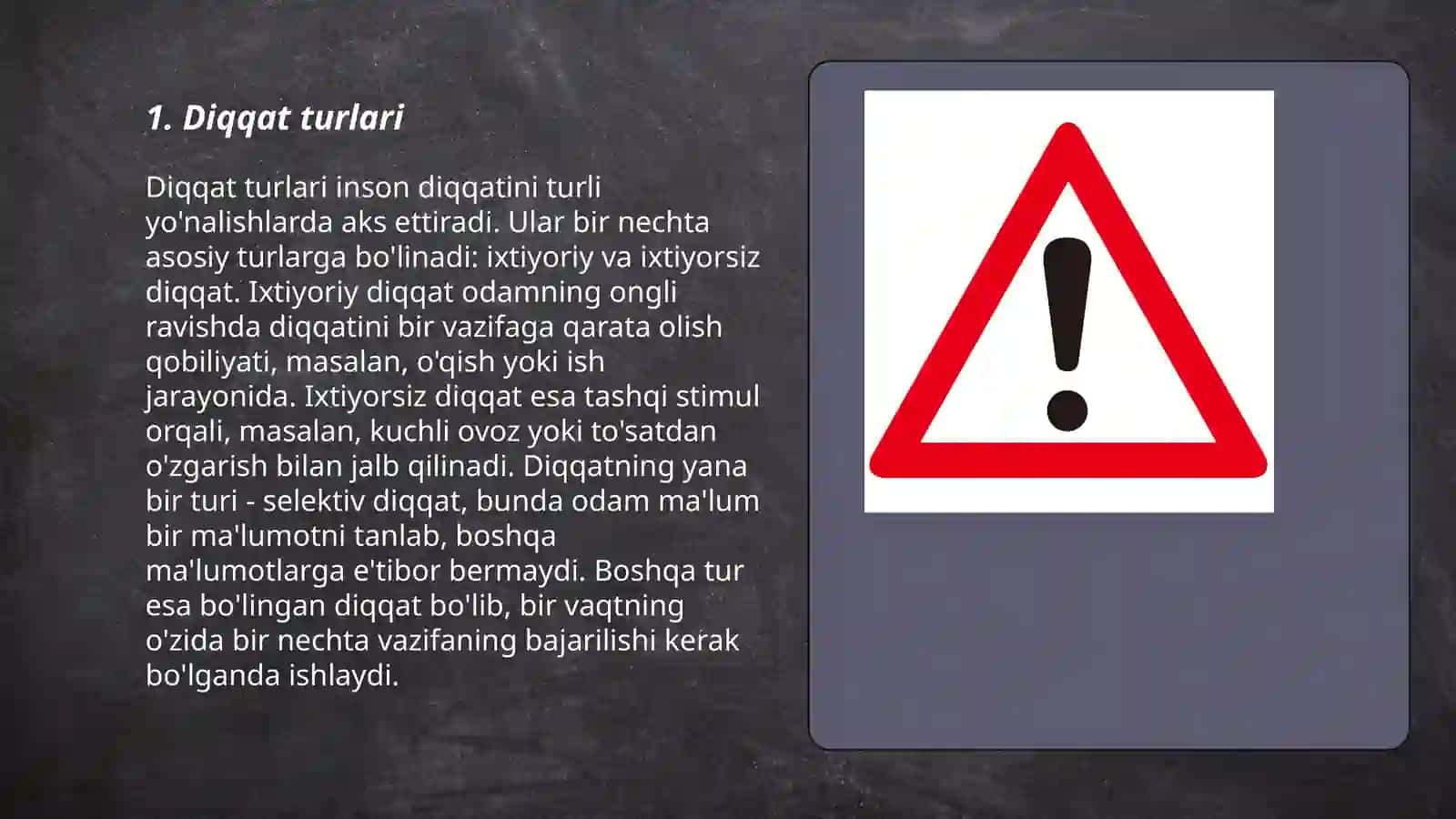 Diqqat turlari 3