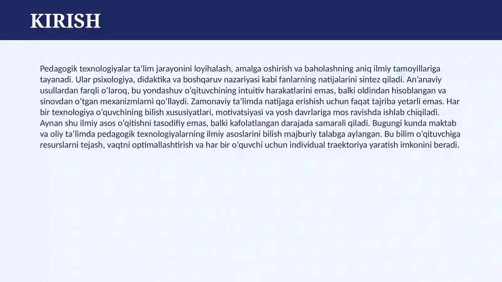 PEDAGOGIK TEXNOLOGIYALARNING ILMIY ASOSLARI 3