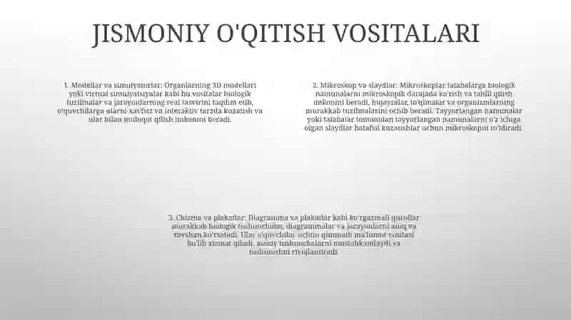 Biologiya Oʻqitish Vositalarining Turlari Va Ularning Oʻzaro Bogʻliqligi 3