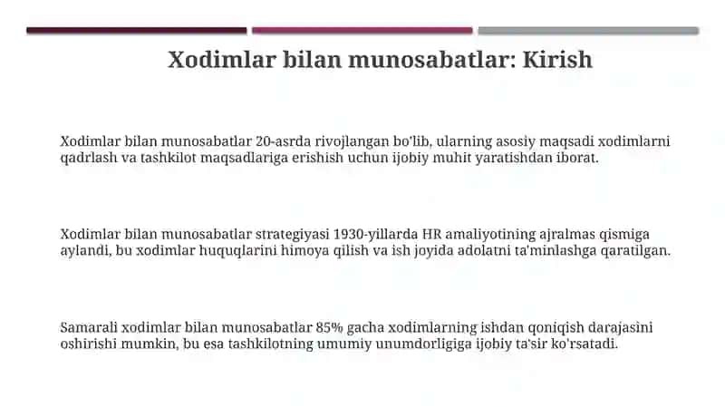 Xodimlar bilan munosabatlar 3