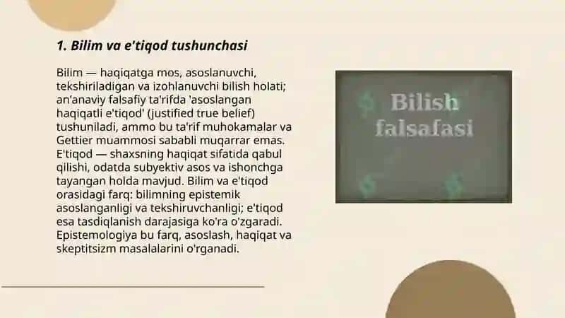 Bilish falsafasi 3