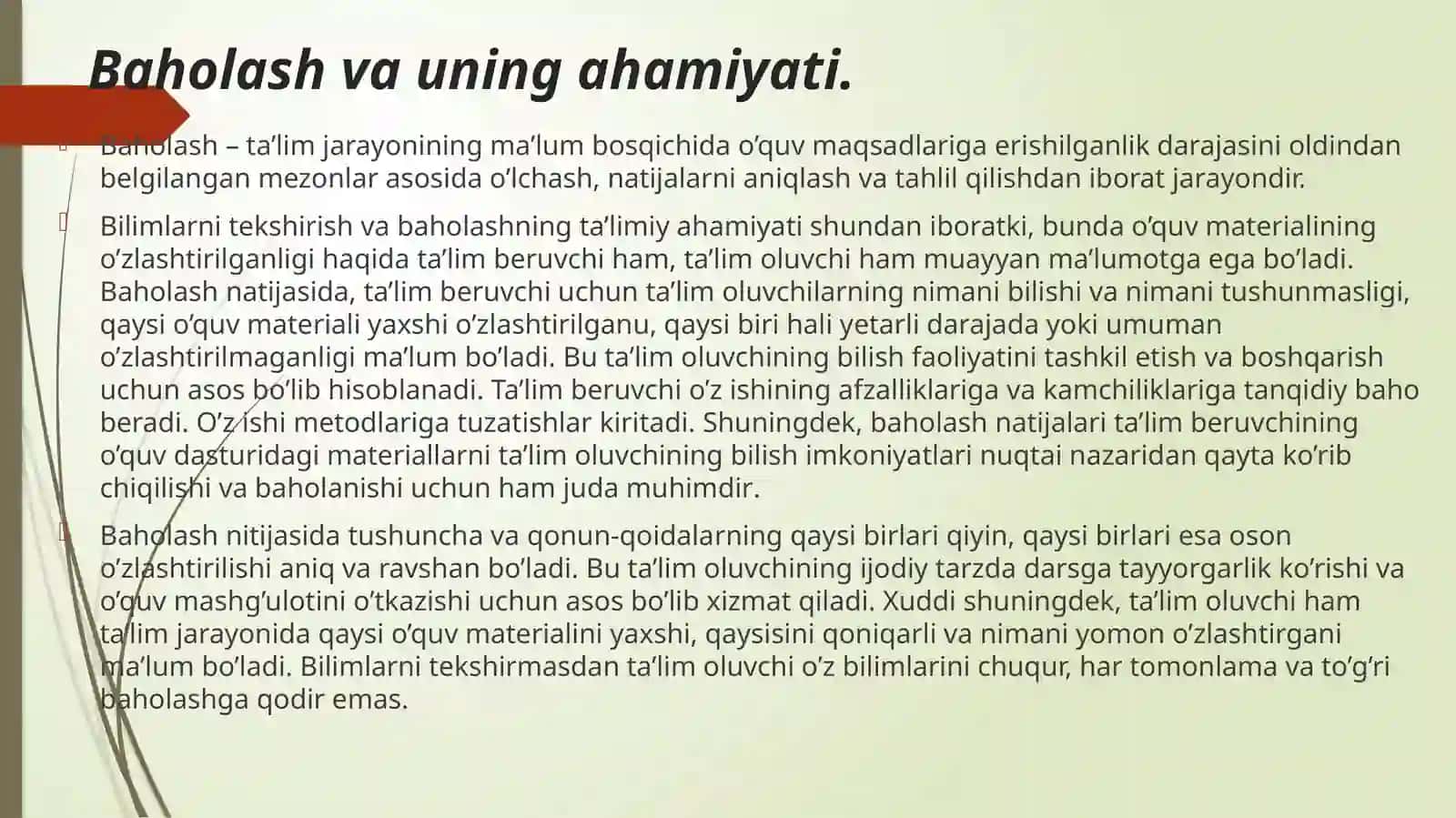 Bilimlarni tekshirish va baholash 3