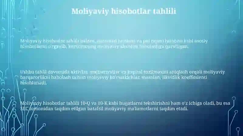 Korxona moliyaviy holati tahlili 3