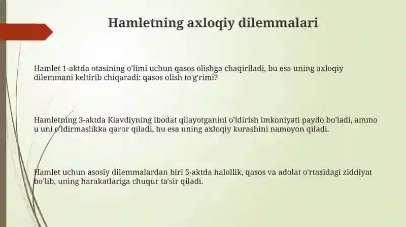 Hamletning axloqiy dilemmalari 3